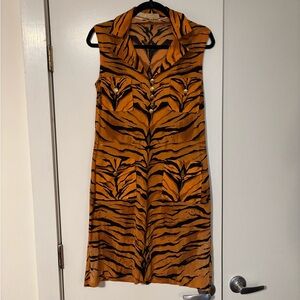 VTG Ken Scott Collared Tiger Dress | 12